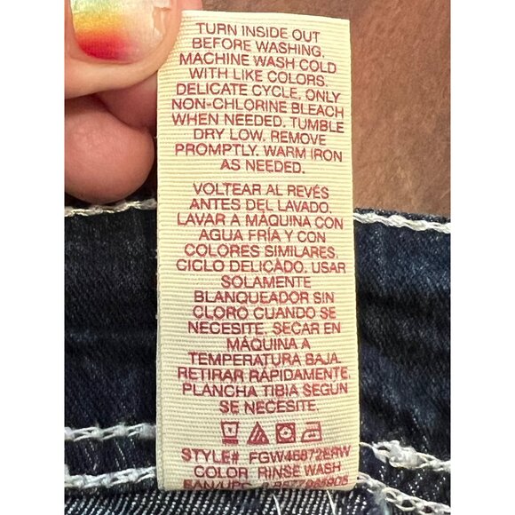 Faded Glory 24W Womens Embroidered Pocket Dark Wash Bootcut Jeans Plus Size - Picture 4 of 13